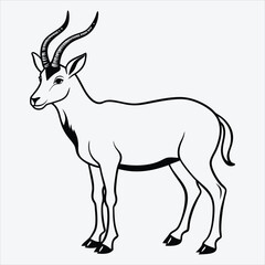 Obraz premium Addax line art White background illustration Generative Ai