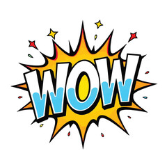 Comics text WOW advertise phrase sale pop art