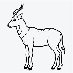 Obraz premium Addax line art White background illustration Generative Ai