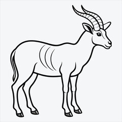 Obraz premium Addax line art White background illustration Generative Ai