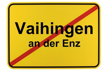 Illustration eines Ortsschildes von Vaihingen an der Enz in Baden-Württemberg