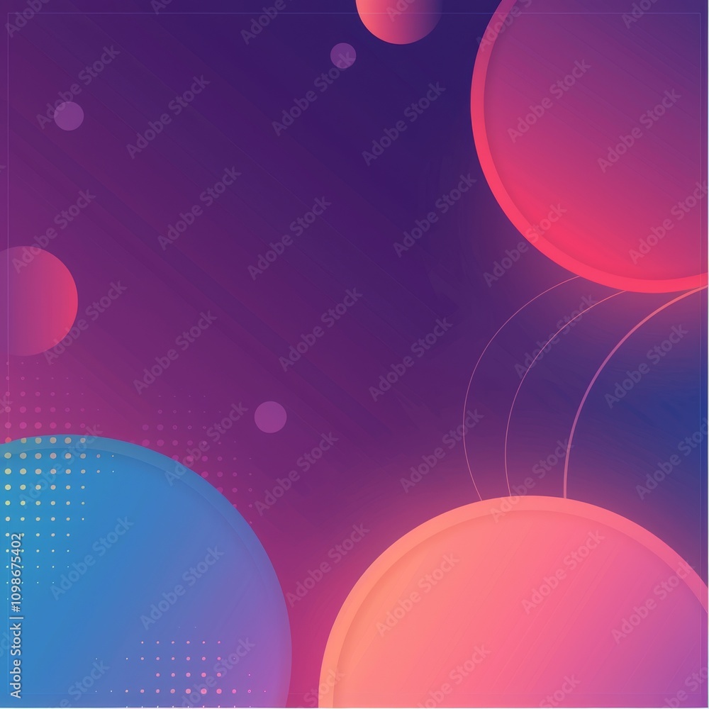 Aufkleber vibrant abstract background featuring colorful geometric shapes and circles with a gradient effect, 