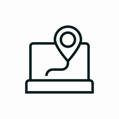location laptop balloon icon vector sign