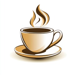 Obraz premium A stylized illustration of a coffee cup with steam, representing warmth and comfort.
