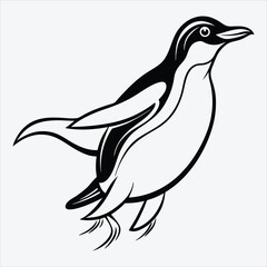 Obraz premium Adelie Penguin line art White background illustration Generative Ai
