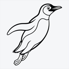 Obraz premium Adelie Penguin line art White background illustration Generative Ai