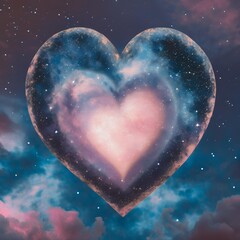 Obraz premium Heart In Indigo Cosmic