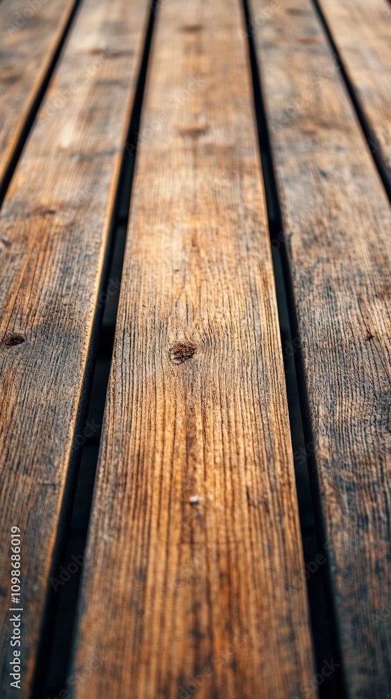 Poster weathered wooden planks with rich texture and warm tones create a rustic backdrop, showcasing natura