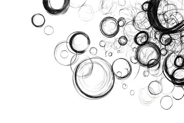 Hand-drawn circle line sketches in pencil or pen graffiti.