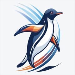 Obraz premium Adelie Penguin vector White background illustration Generative Ai