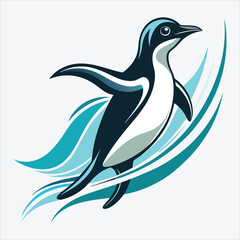 Obraz premium Adelie Penguin vector White background illustration Generative Ai