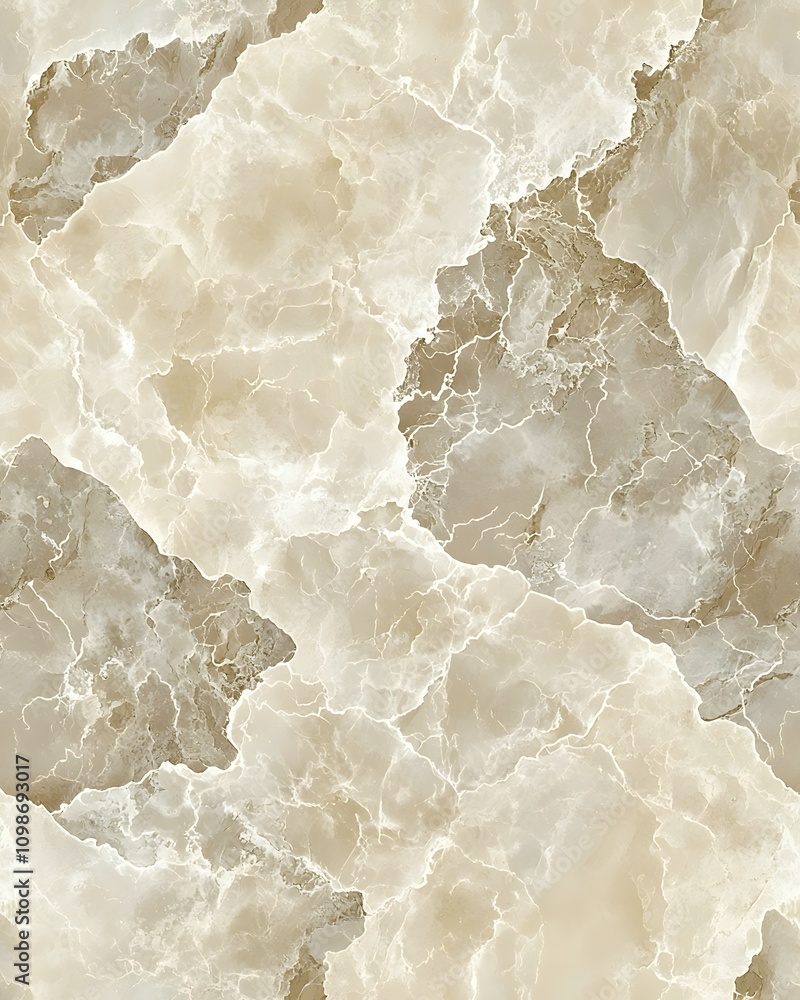 Aufkleber a close-up of a marble texture featuring soft beige and cream tones with intricate veining, creating