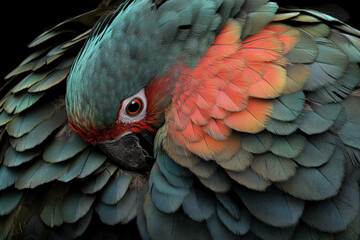 Obraz premium Close-Up of Vibrant Parrot Feathers