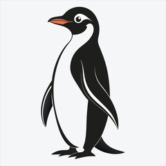 Obraz premium Adelie Penguin vector White background illustration Generative Ai