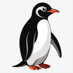 Obraz premium Adelie Penguin vector White background illustration Generative Ai