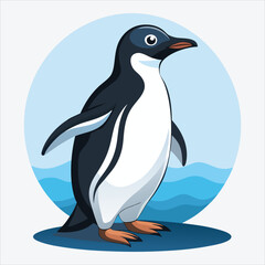 Obraz premium Adelie Penguin vector White background illustration Generative Ai