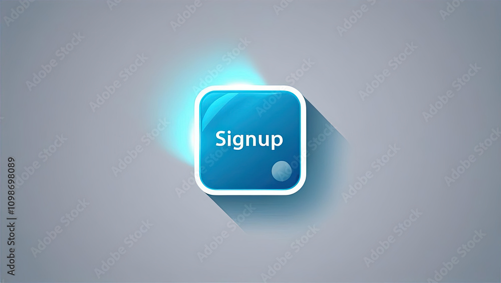Poster interactive signup button with dynamic glow effect