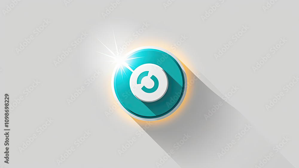Poster interactive button with dynamic glow and shadow effect