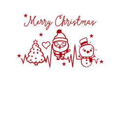 Merry Christmas Heartbeat with Santa Claus