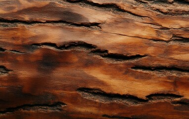 Obraz premium A detailed close up of textured wood grain with rich brown hues, highlighting natural patterns and organic beauty