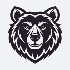 Fototapeta premium Bear head silhouette vector art illustration file. 