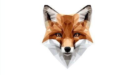 Obraz premium Fox face depicted in geometric shapes a wild animal vector illustration