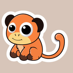 Obraz premium Charming Cartoon Monkey Character with Playful Expression