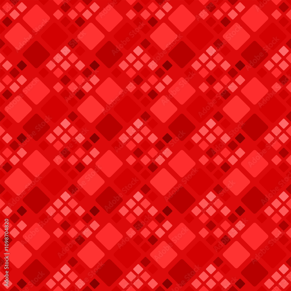 Poster geometrical seamless square pattern background design - dark red abstract repeating vector graphic f