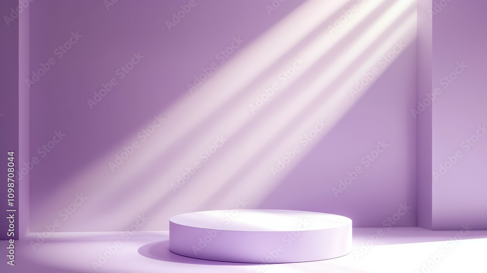 Poster abstract modern minimal pastel violet background illuminated with bright light. showcase scene with 