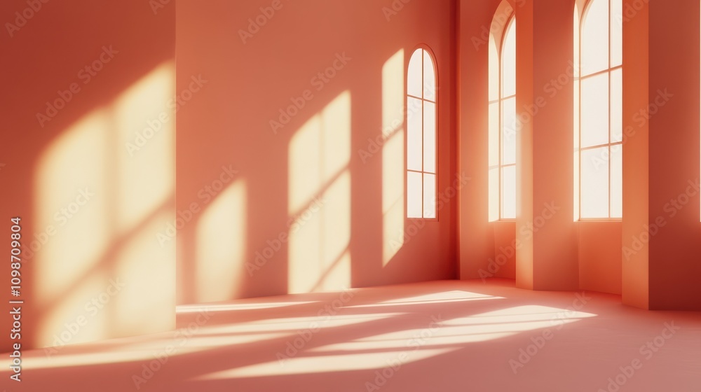 Poster an abstract 3d background for product presentations and brand advertising, with shadows of windows a