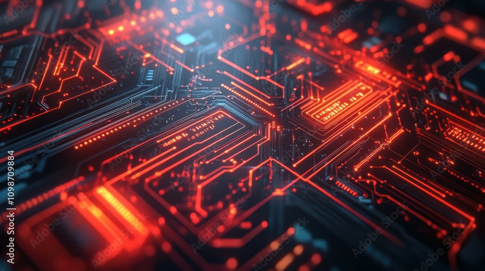 Poster an abstract background circuit board that represents a futuristic server. this can be used for digit