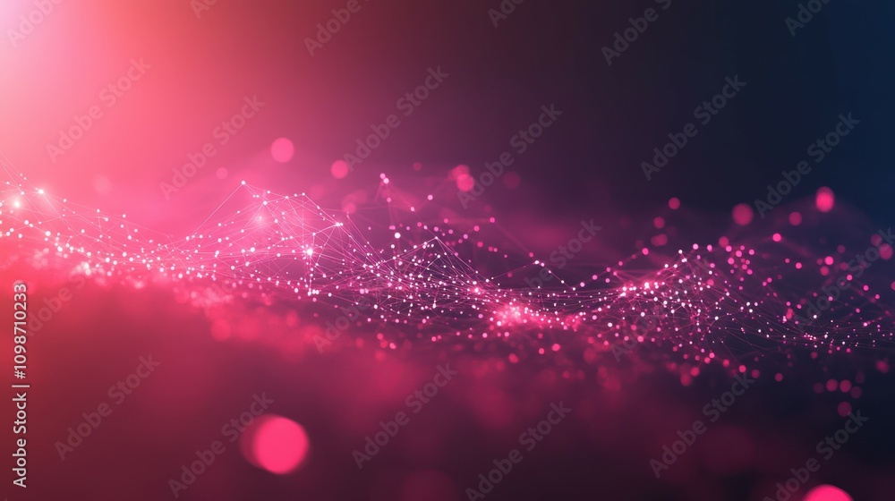Poster an abstract background with dots and lines connecting global networks, digital technology, and commu