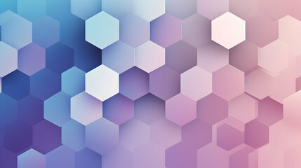Fototapeta premium Geometric hexagonal design with soft shades of blue, purple, and pink, blending seamlessly into a calming background.