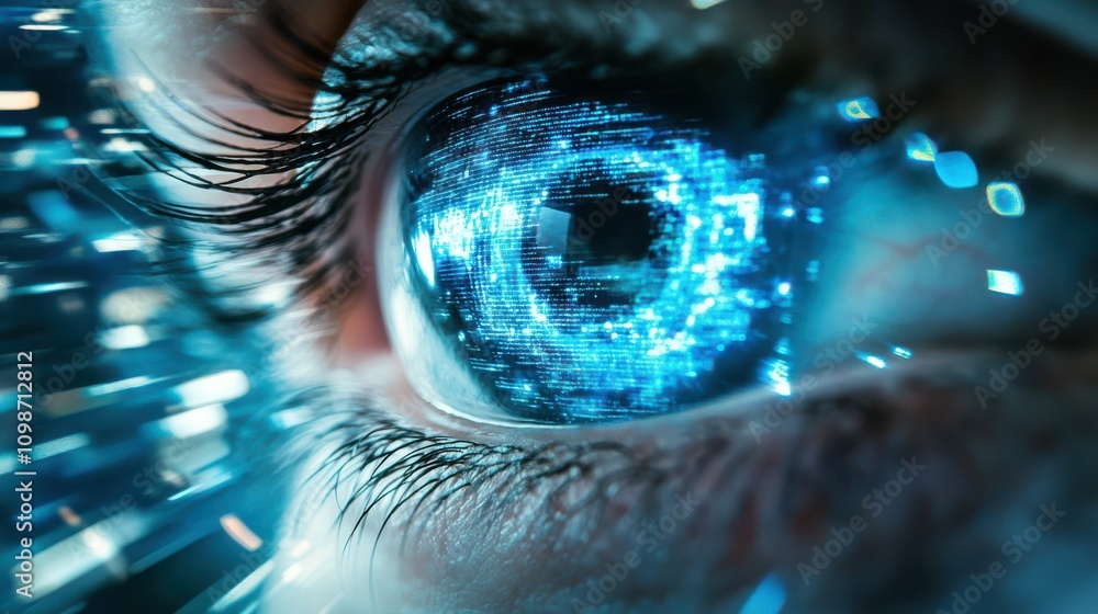 Poster a blur concept embodies the future of technology within cyber security with an abstract representati