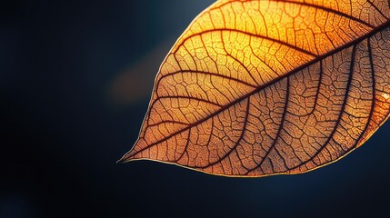 Obraz premium Leaf on Black AMOLED Wallpaper Background