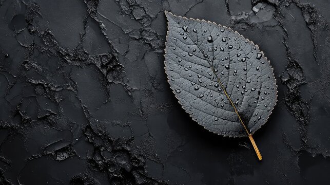 Leaf on Black AMOLED Wallpaper Background