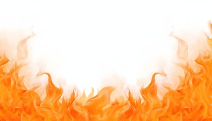 Stylized Orange Flame Border on White Background