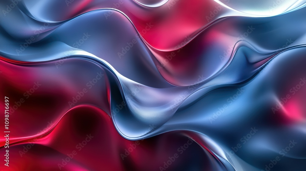 Poster background abstract wave pattern in red and blue for technology banner generated via stock. abstract