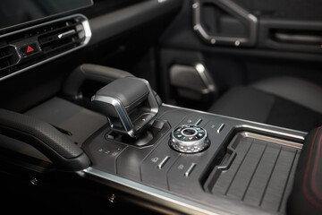 Macro shot of a car gear lever an essential auto part