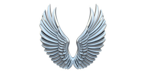 Obraz premium Silver Angel Wings Icon Isolated on Transparent Background