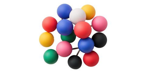 Molecular Model 3D Illustration Isolated on Transparent Background