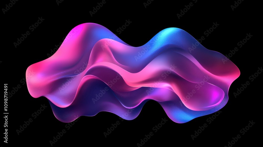 Poster abstract liquid holographic gradient shape. 3d vector design element.