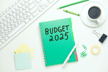 budget 2025 new year symbol. Concept words Budget