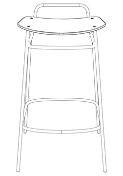 recommend clip art: Bar stool perfect linear icon. Line art customizable illustration. Night club, drinking establishment, pub furniture. Vector isolated outline drawing