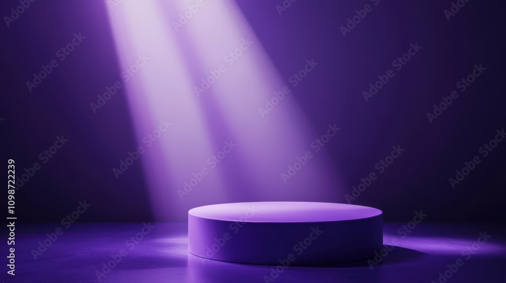Poster abstract modern minimal pastel violet background illuminated with bright light. showcase scene with 