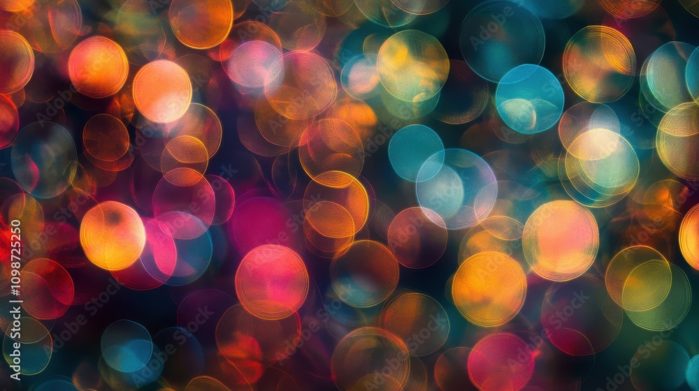 Poster abstract background of colorful circles of light using pretty copy spaces as text contemporary backd