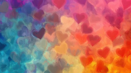 abstract valentine background. hearts on backdrop. multicolored romantic
