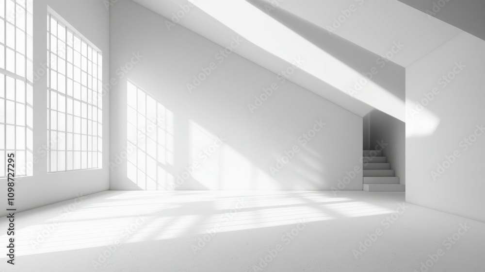 Poster an abstract 3d background for product presentations and brand advertising, with shadows of windows a