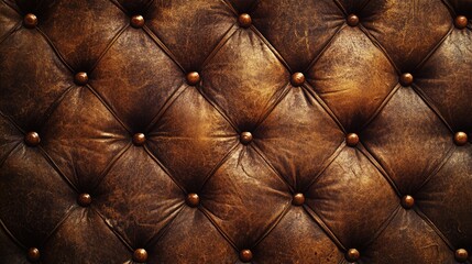 Fototapeta premium Vintage Brown Leather Texture: A Worn Fabric Background with Rich Depth and Character