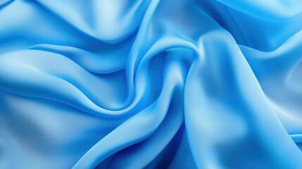 Obraz premium abstract blue background with layers of silk folded drapery, fashion wallpaper with levitating cloth